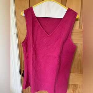 Cut Loose, Fuschia, 100% Linen sleeveless top, Suze medium. New without tags.